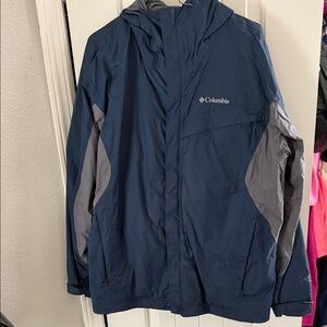 Columbia Navy and Gray Hooded Jacket